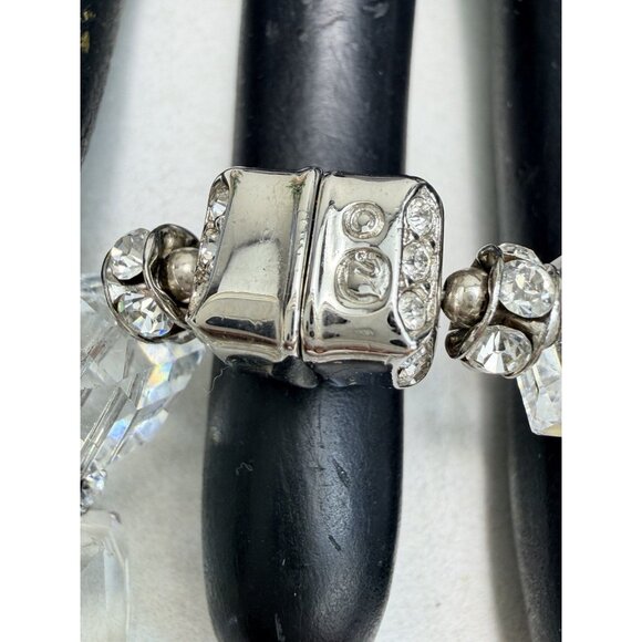 Swarovski Swan Signed Crystal Bracelet Elegant Sparkle Sz 6.5 - Picture 4 of 5